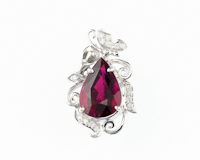 Rubellite and diamond pendant