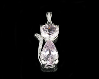 Kunzite and diamond pendant