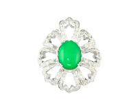 Jadeite (type-A) and diamond pendant