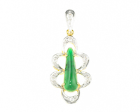 Jadeite (type-A) and diamond pendant