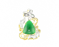 Jadeite (type-A) and diamond pendant