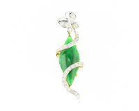 Jadeite (type-A) and diamond pendant