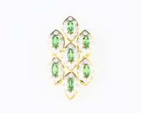 Tsavorite garnet and diamond pendant