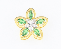 Tsavorite garnet and diamond pendant