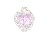 Kunzite and diamond pendant