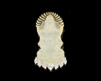 Jadeite (type-A) carving and diamond pendant