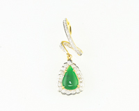 Jadeite (type-A) and diamond pendant