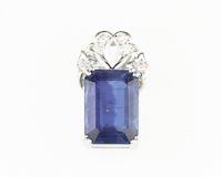 Kyanite and diamond pendant