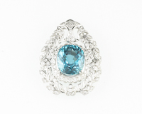 Zircon and diamond pendant