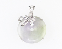 Jadeite (type-A) carving and diamond pendant