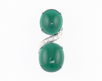 Chrysoprase and diamond pendant