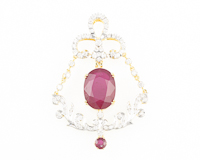 Ruby and diamond pendant