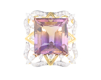 Ametrine and diamond pendant