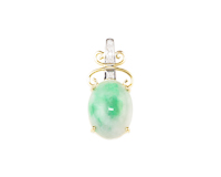 Jadeite (type-A) and diamond pendant