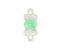 Jadeite (type-A) and diamond pendant