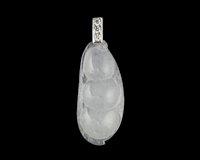 Jadeite (type-A) carving and diamond pendant