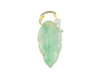 Jadeite (type-A) carving and diamond pendant